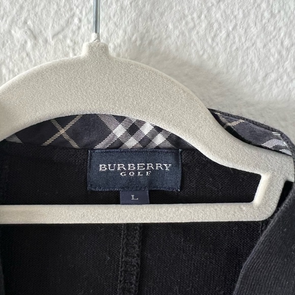 VTG Burberry Golf Made Grey Blue Sleeveless Sweater Vest Extra Fine Merino Wool - Picture 3 of 6